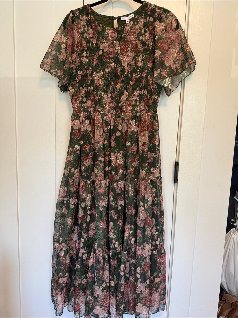 Baltic Born Green Floral Midi Dress
